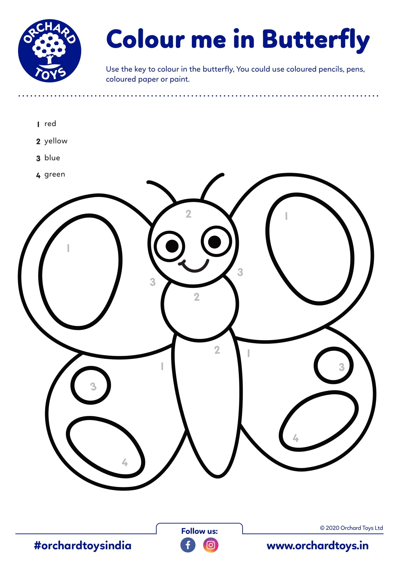 Colour Me in Butterfly Coloring Activity