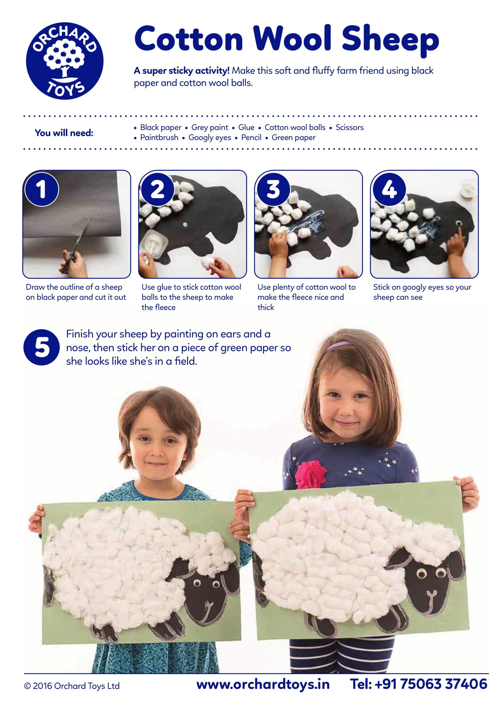 Cotton Wool Sheep Craft Sheet