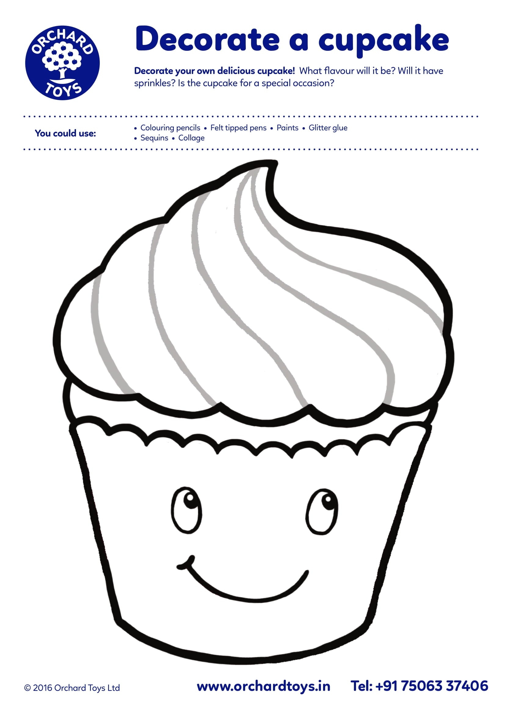 Decorate a Cupcake Craft Sheet