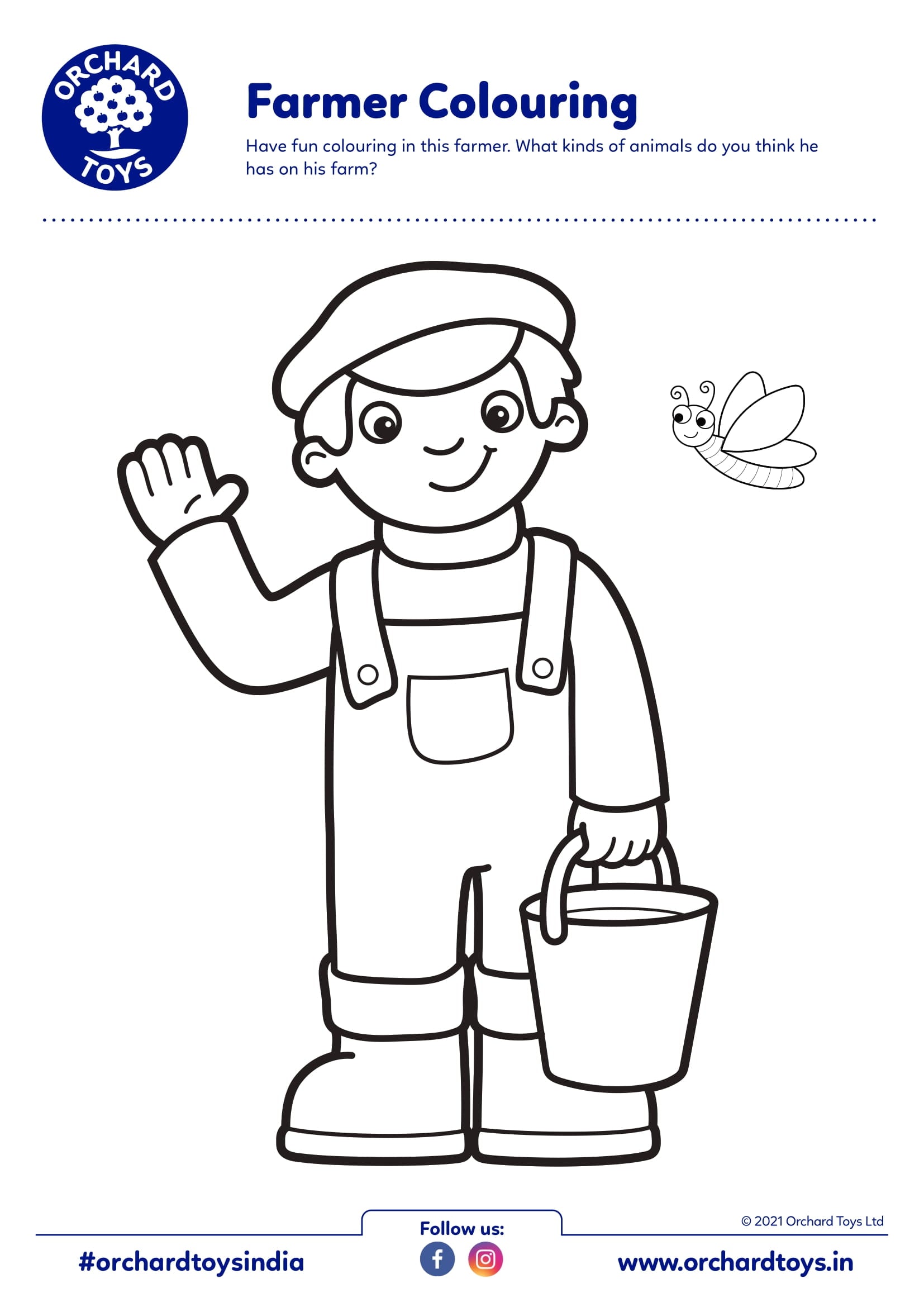 Farmer Coloring Activity Sheet