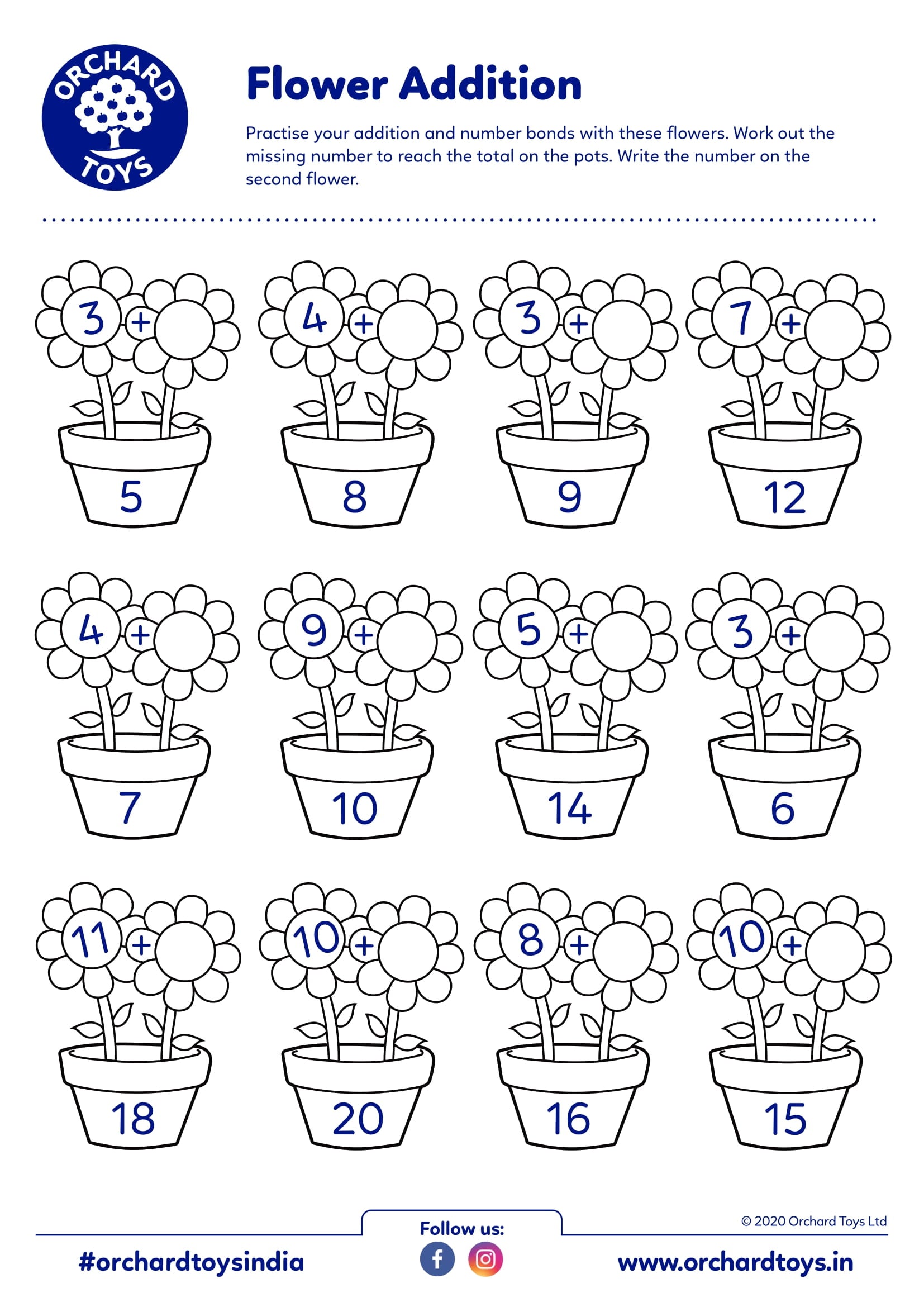 Flower Addition Activity Sheet