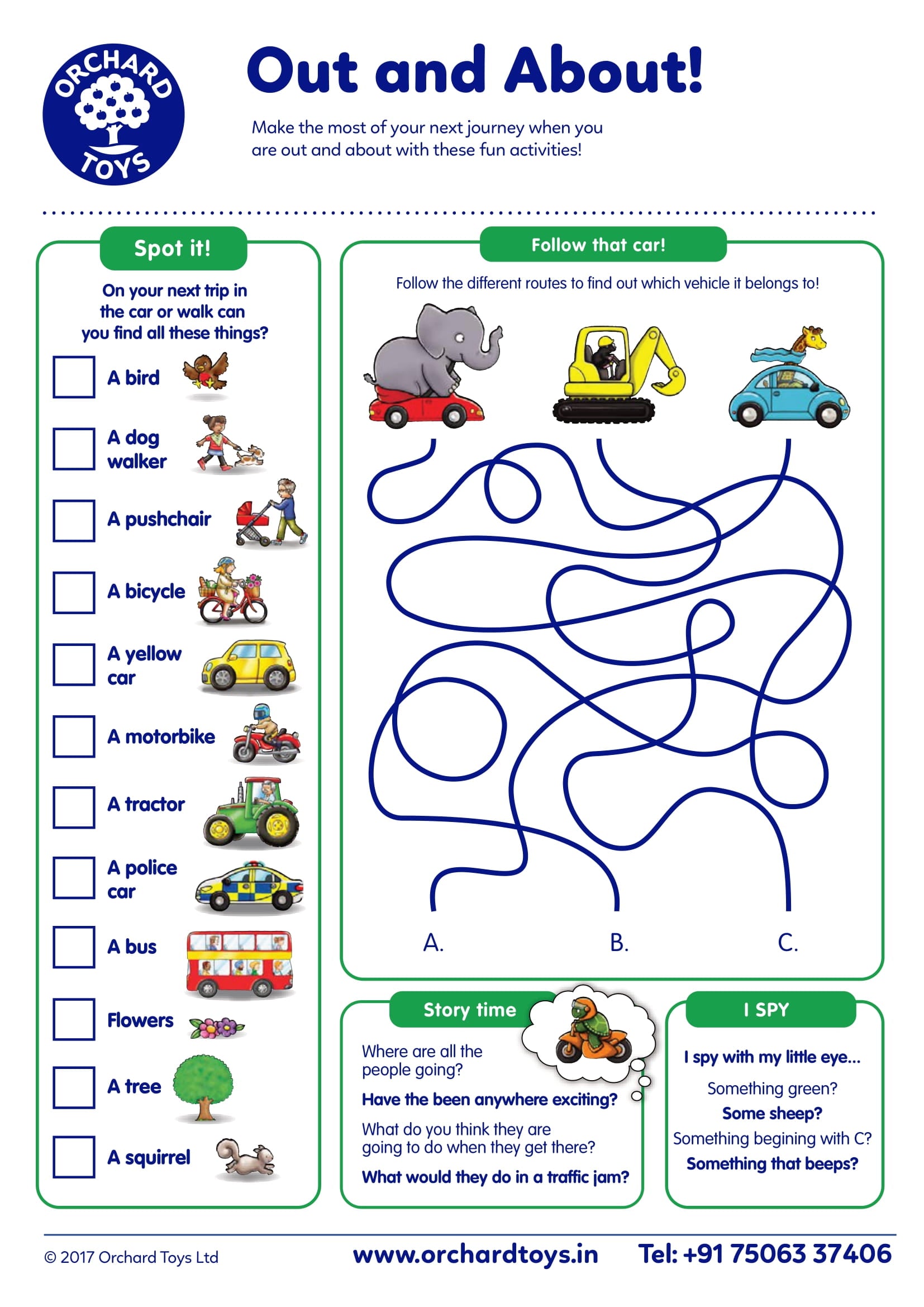 Follow that Car Activity Sheet