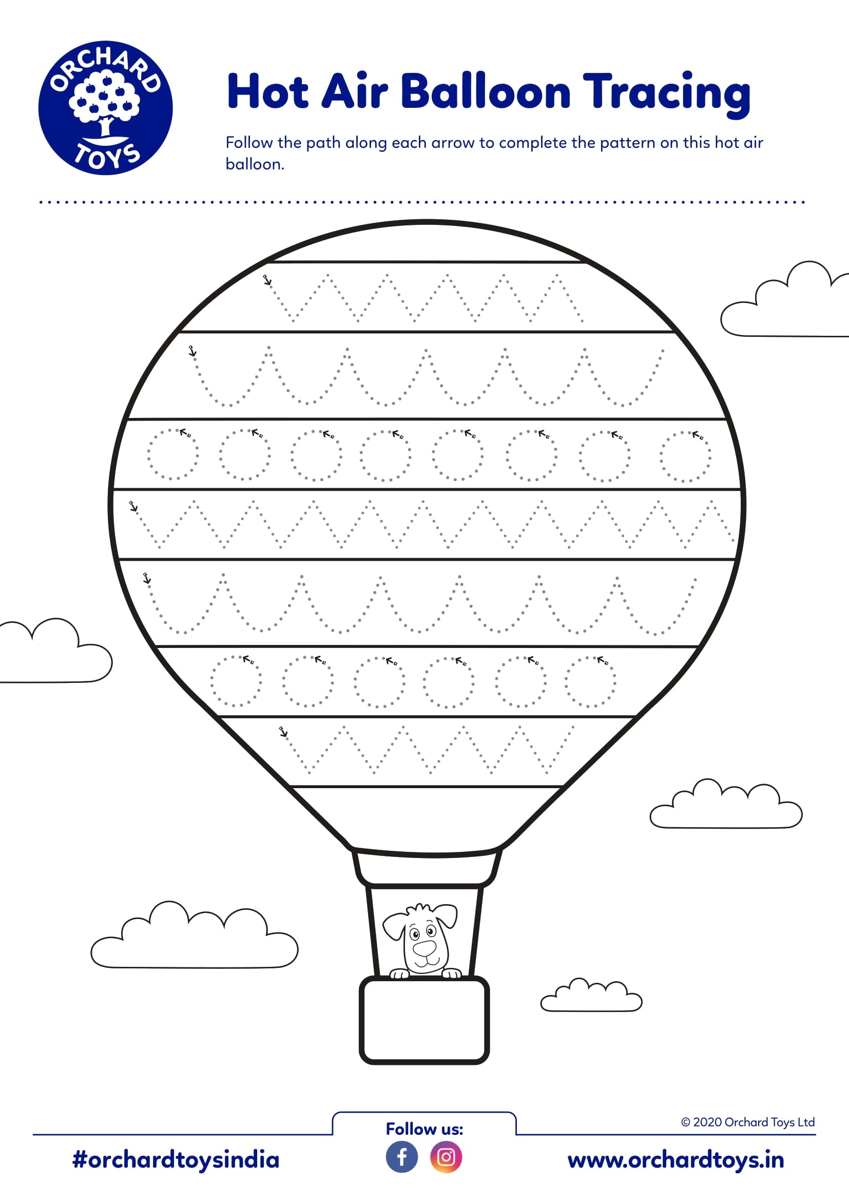 Hot Air Balloon Tracing Sheet