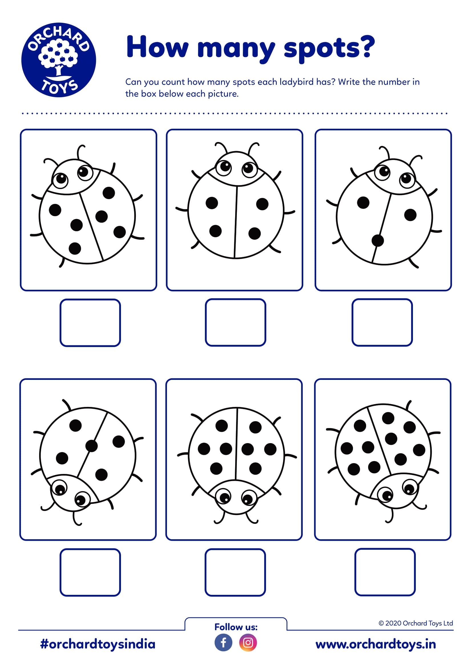 Ladybirds Count the Spots Activity Sheet