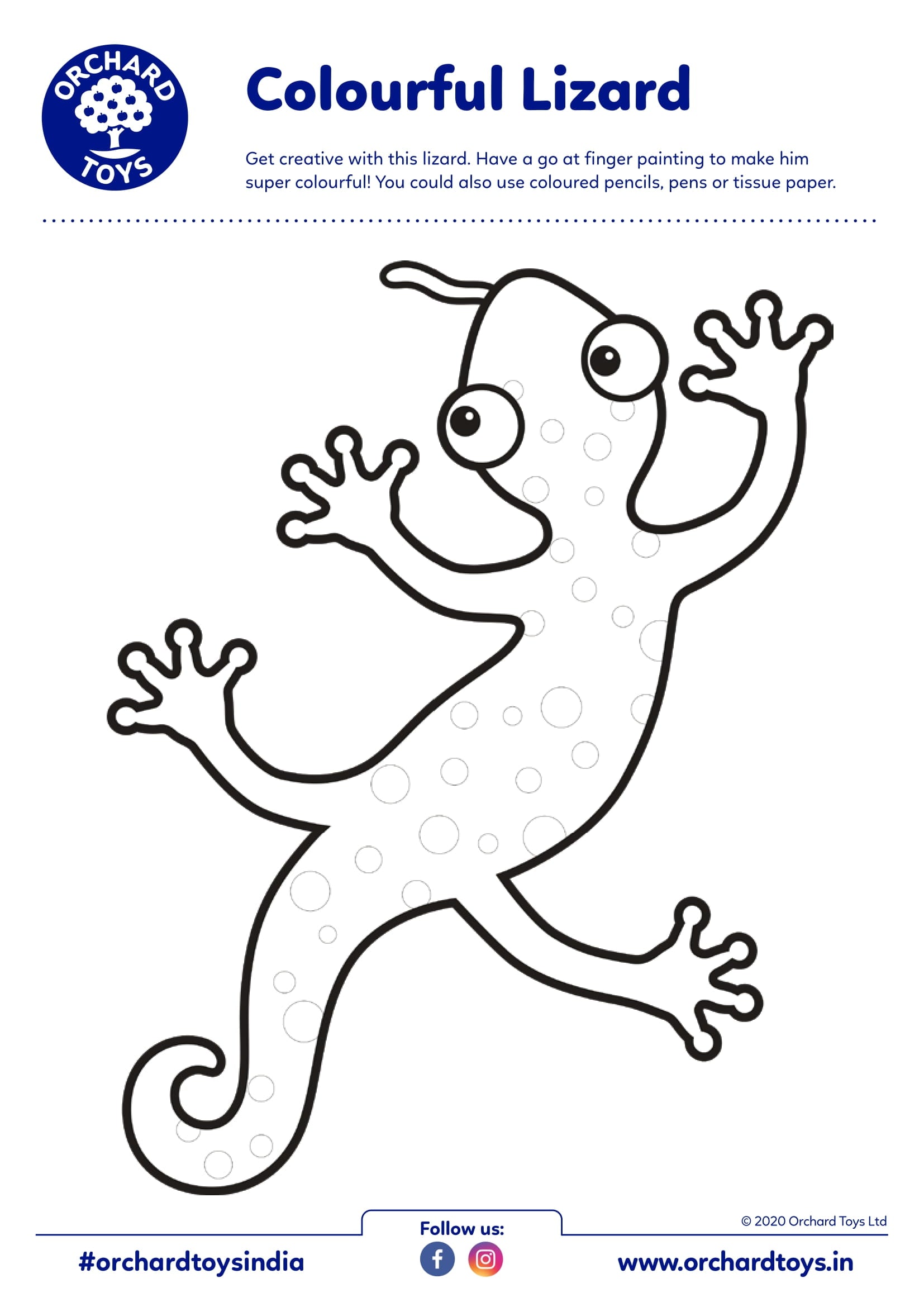 Lizard Coloring Activity Sheet