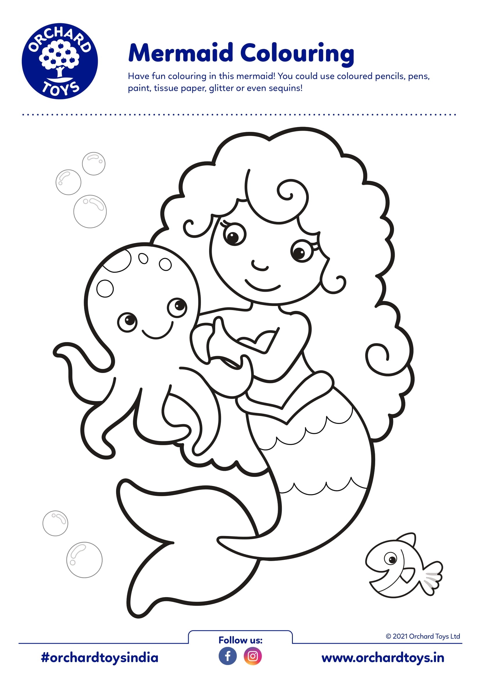 Mermaid Coloring Activity Sheet