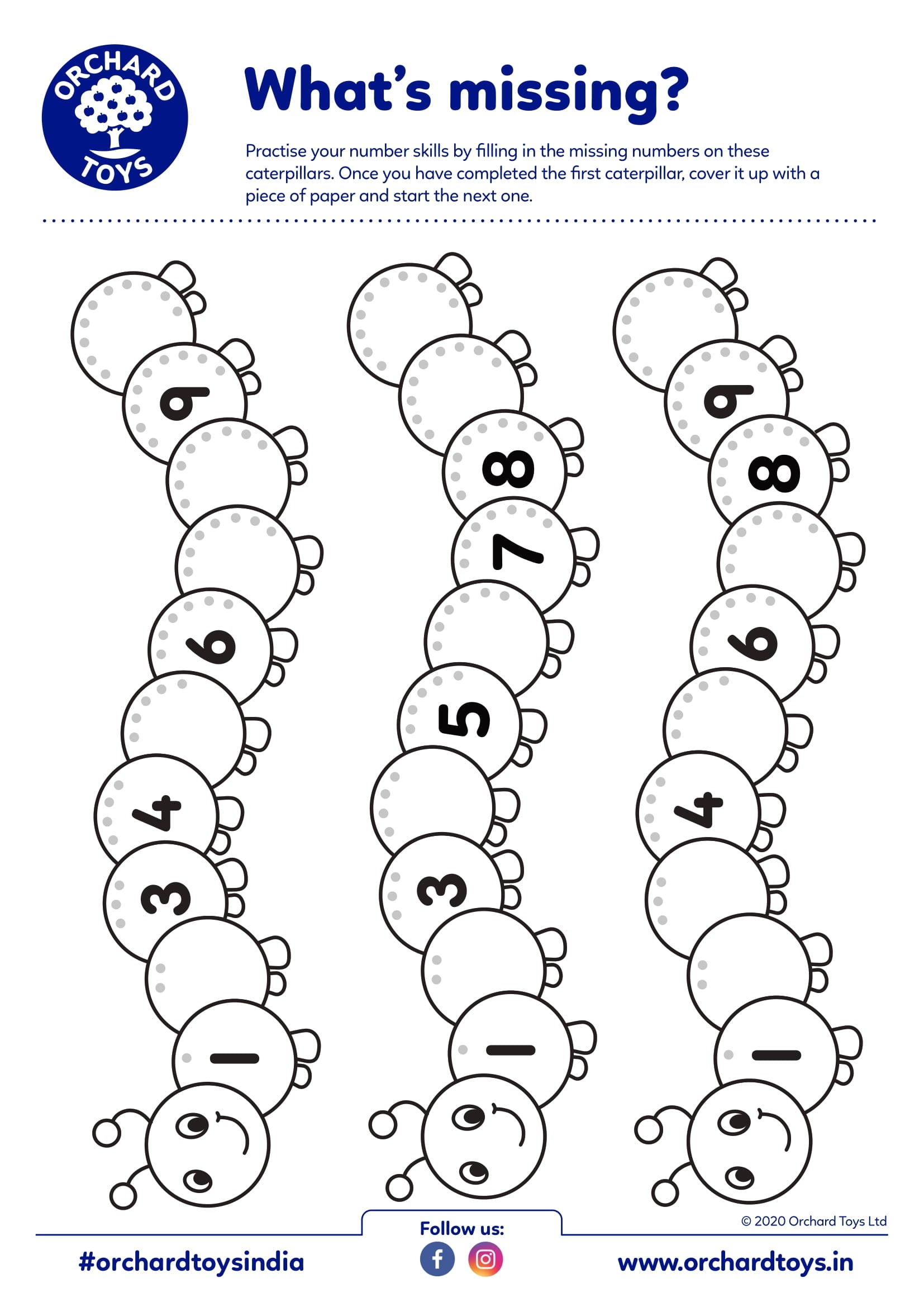 Number Caterpillar Activity Sheet