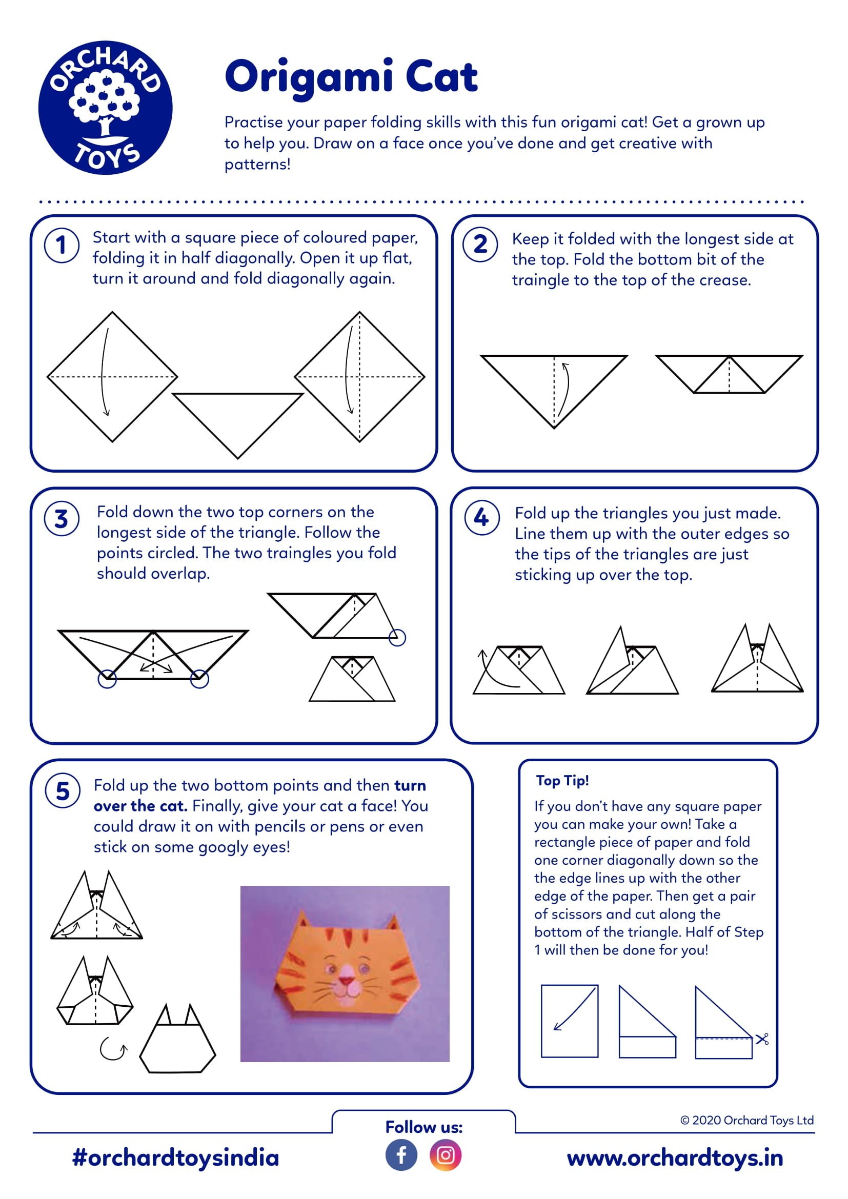 Origami Cat Activity Sheet