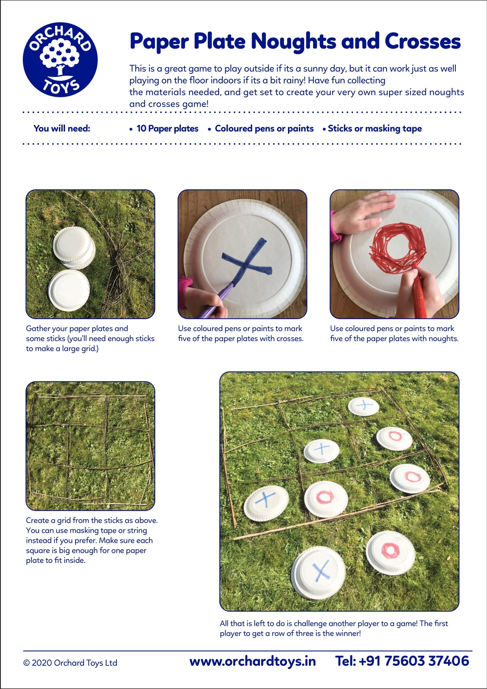 Paper Plate Noughts and Crosses