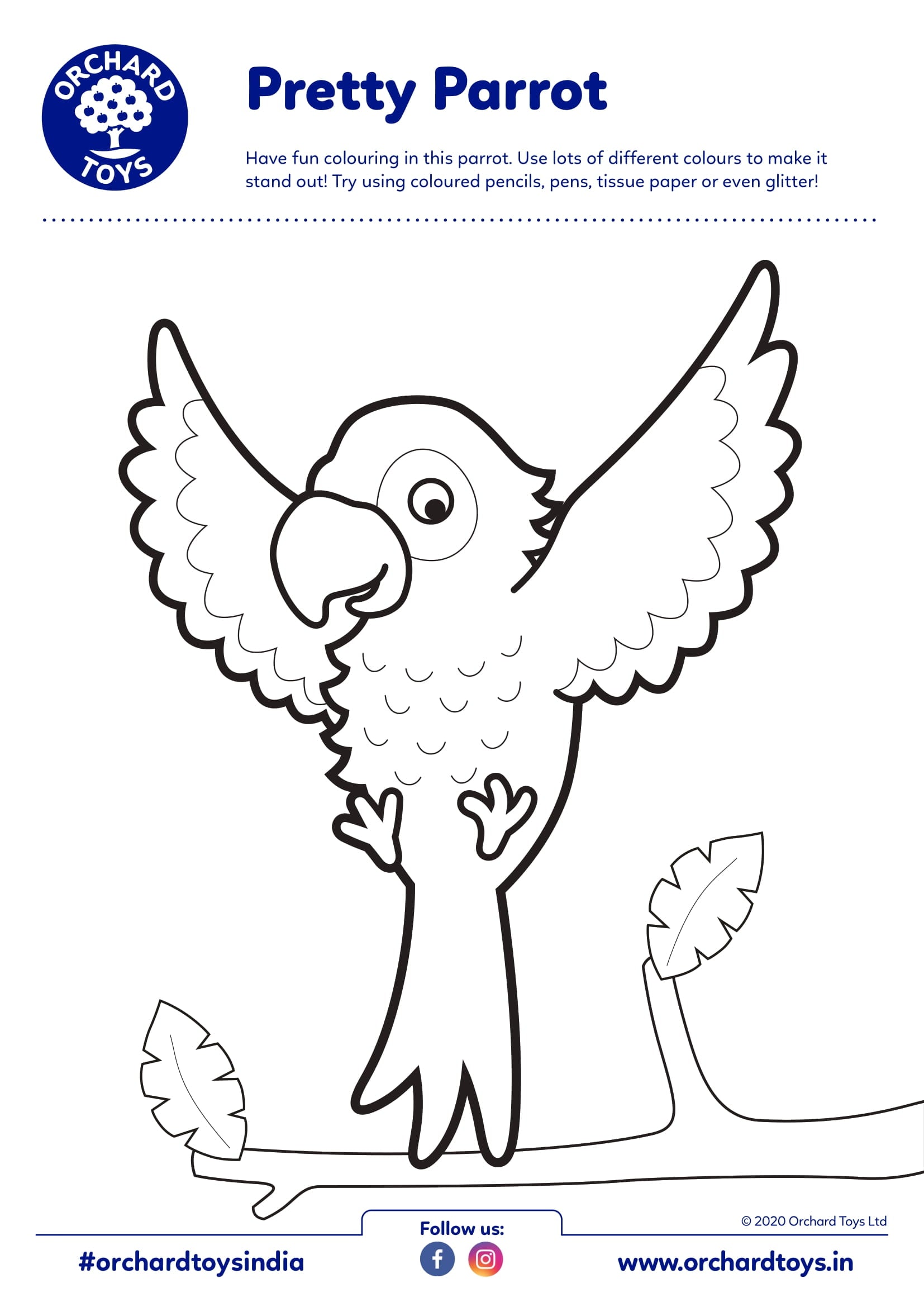 Parrot Activity Coloring Sheet