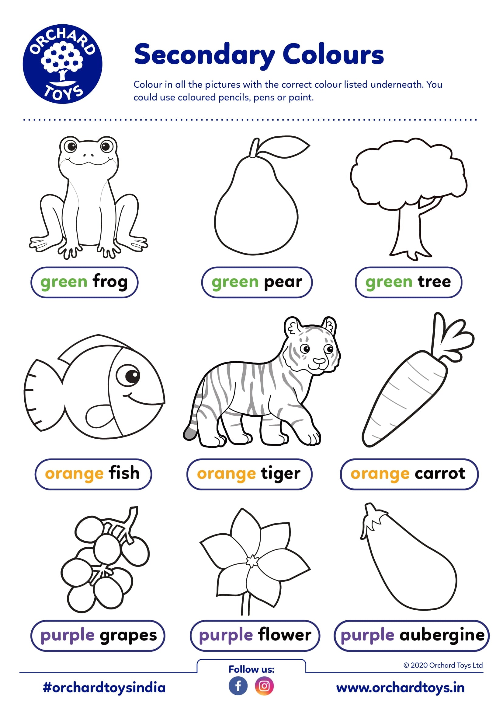 Secondary Colors Activity Sheet