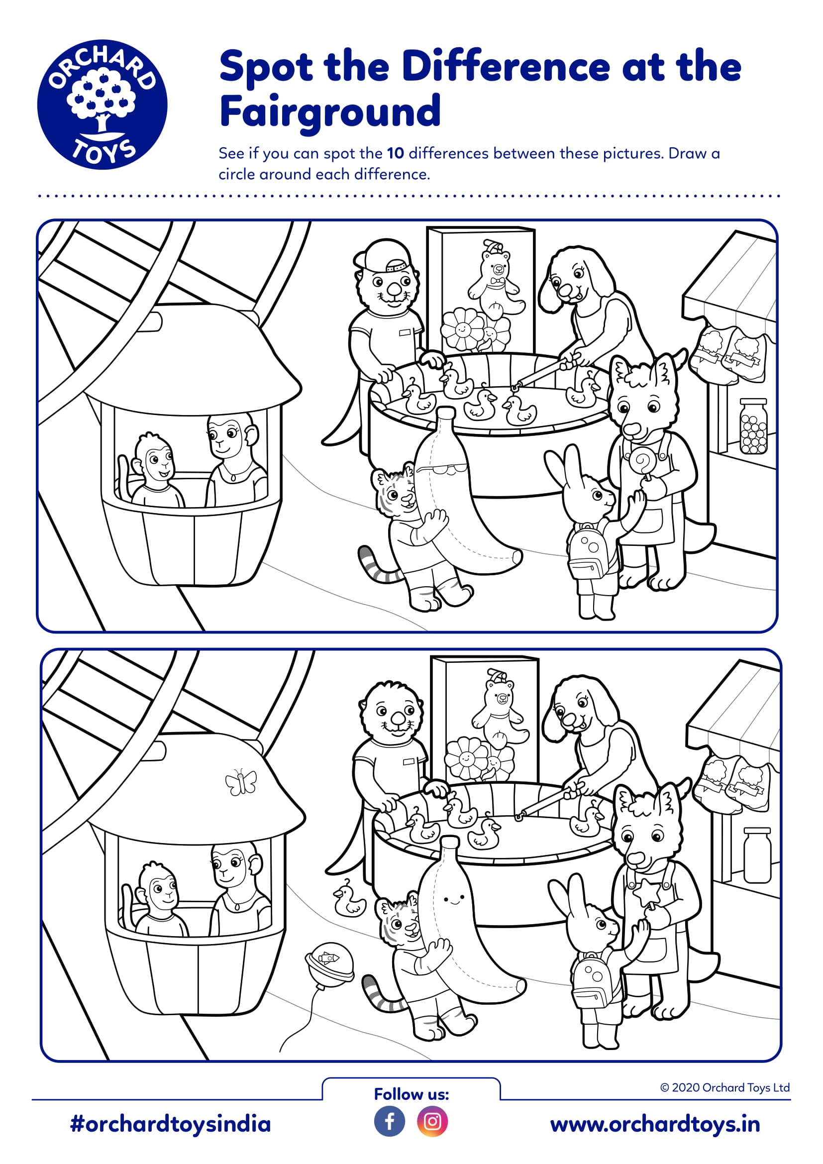 Spot the Difference Fairground Activity Sheet