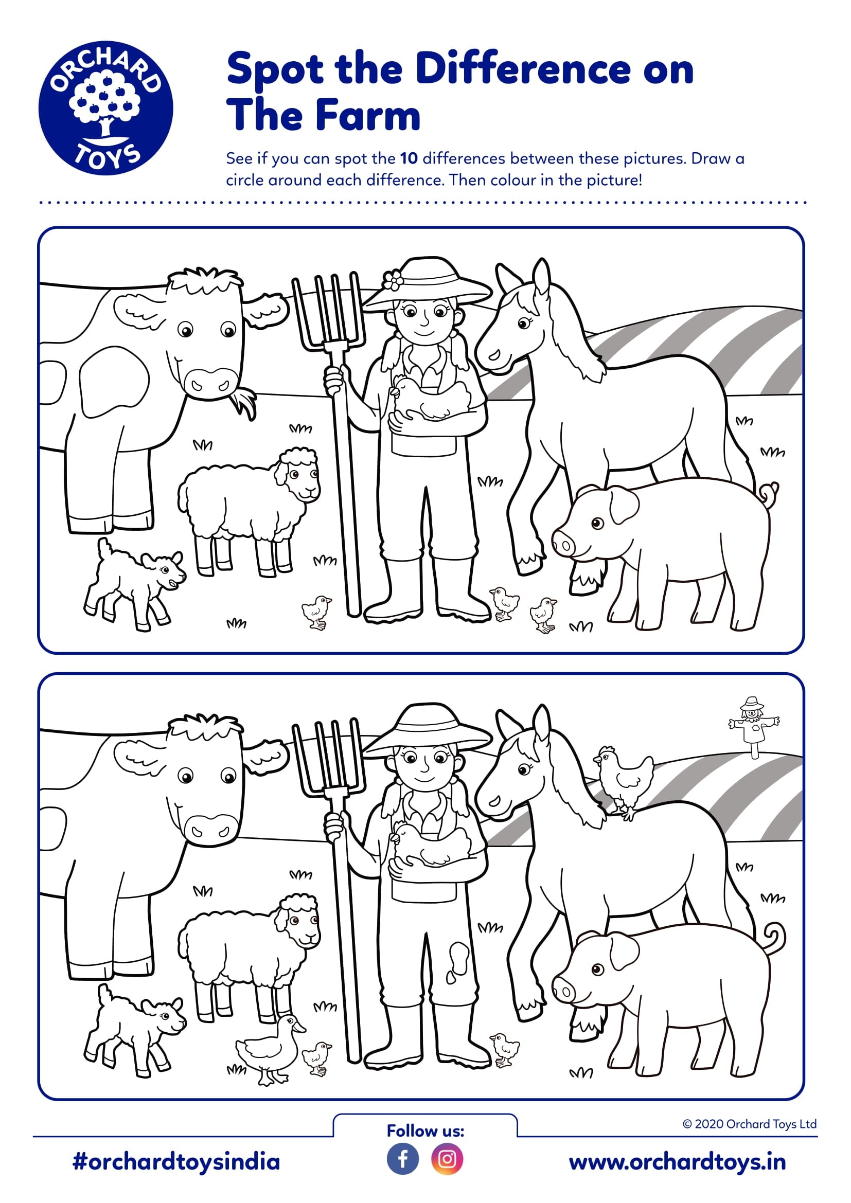 Spot the Difference Farm Activity Sheet