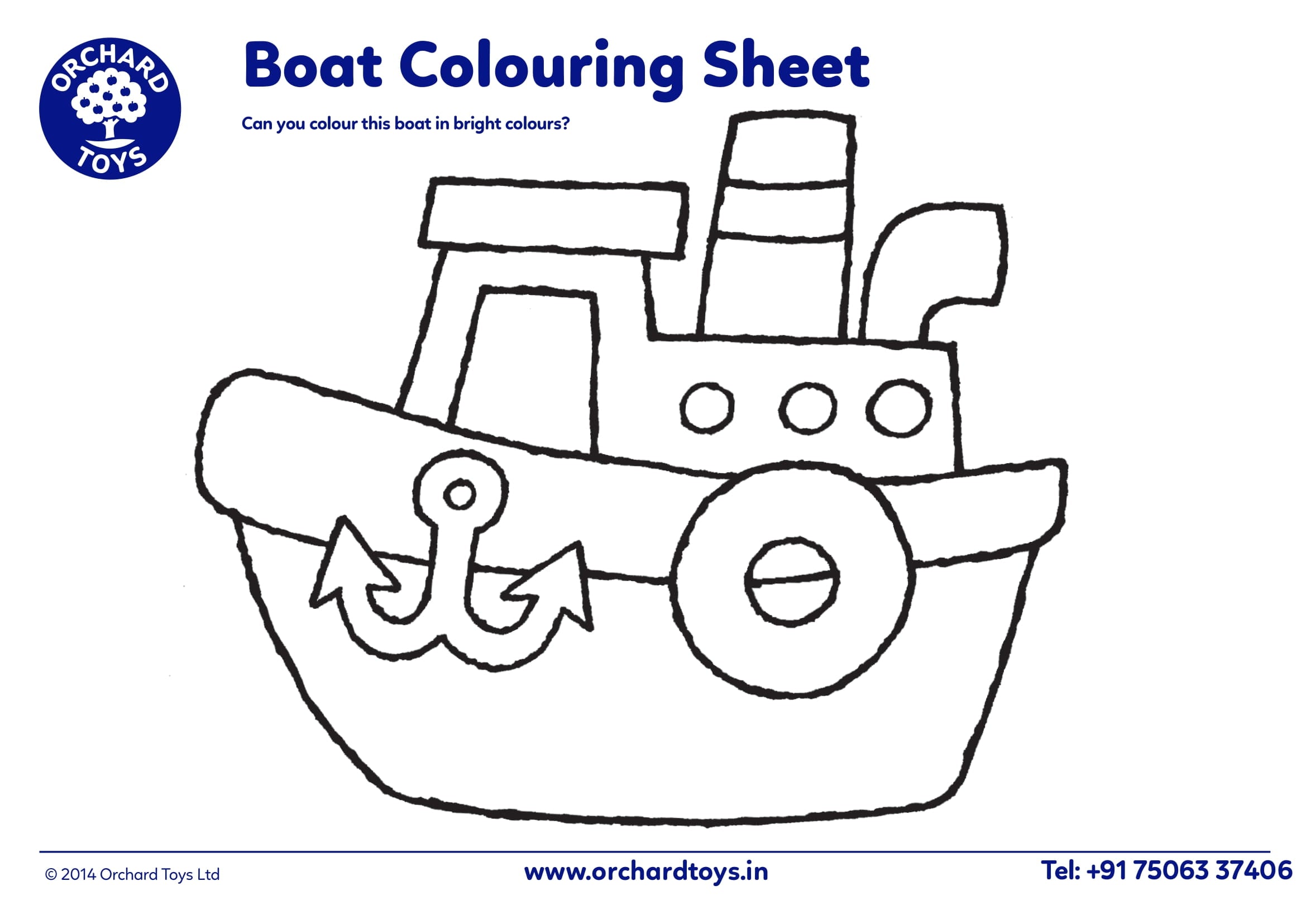 Transport Boat Coloring Sheet
