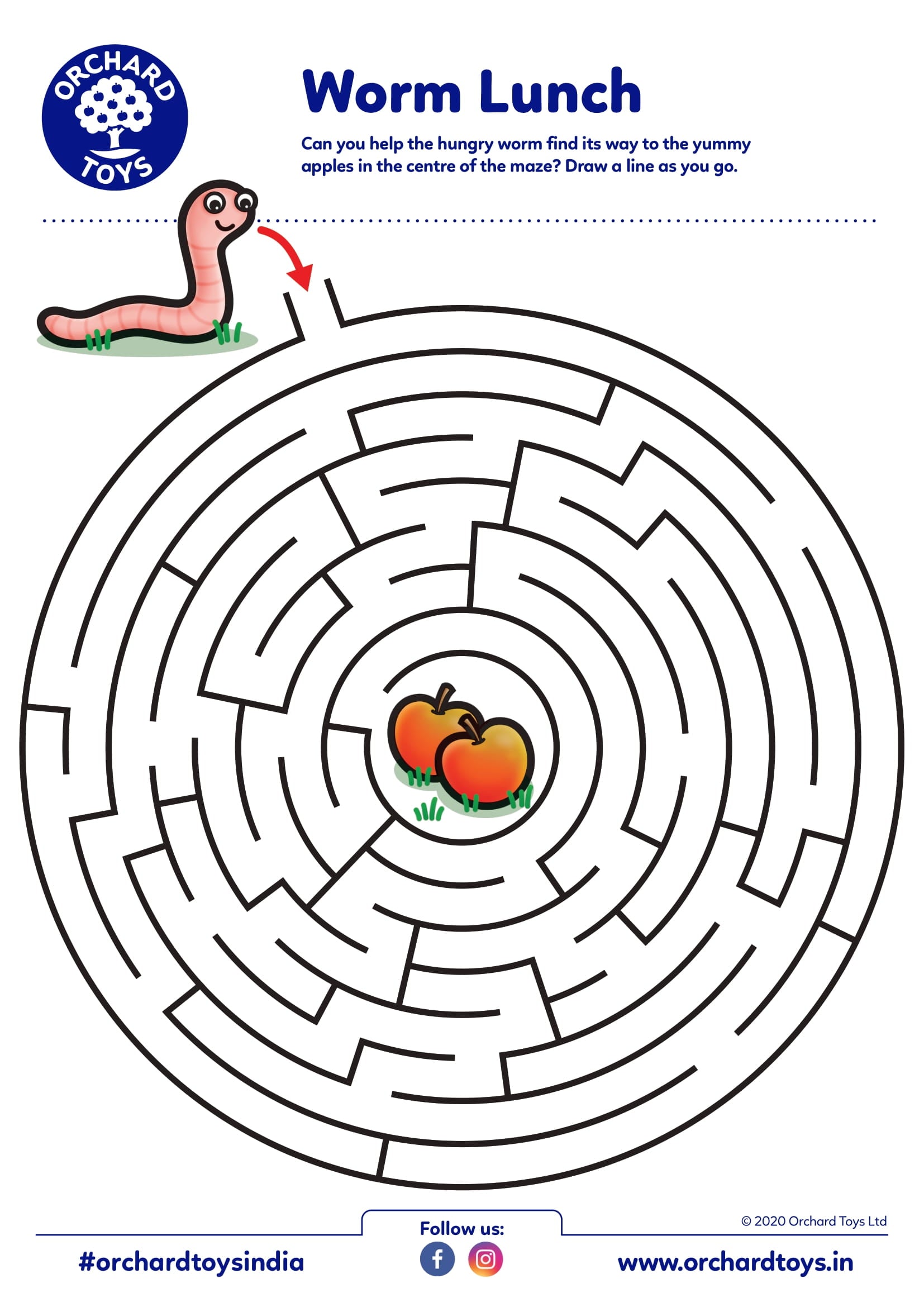 Worm Lunch Maze Activity Sheet