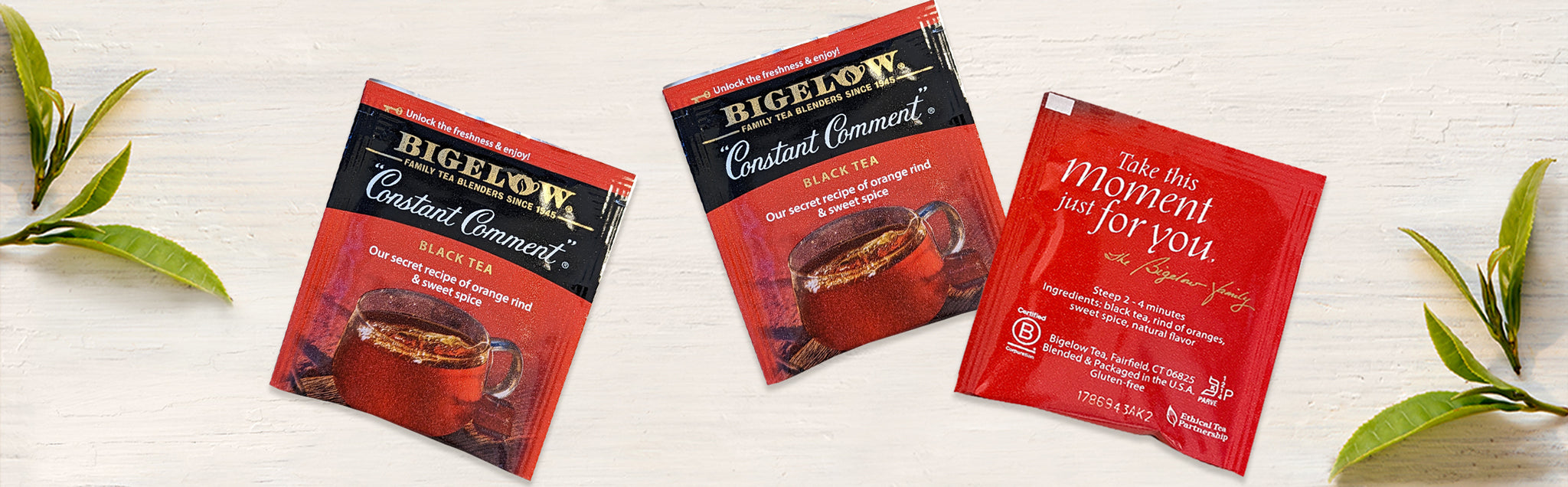 Bigelow Constant Comment Teas in foil overwrap