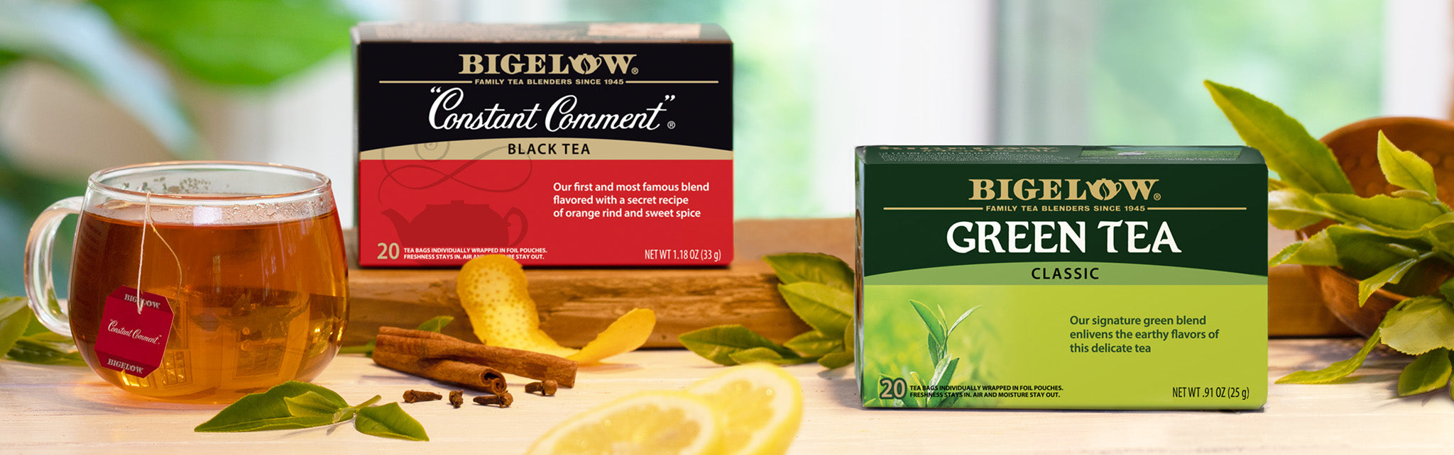 Bigelow Constant Comment Black Tea and Bigelow Classic Green Tea