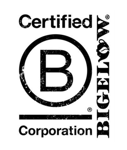 Certified B Corporation Logo with Bigelow Tea