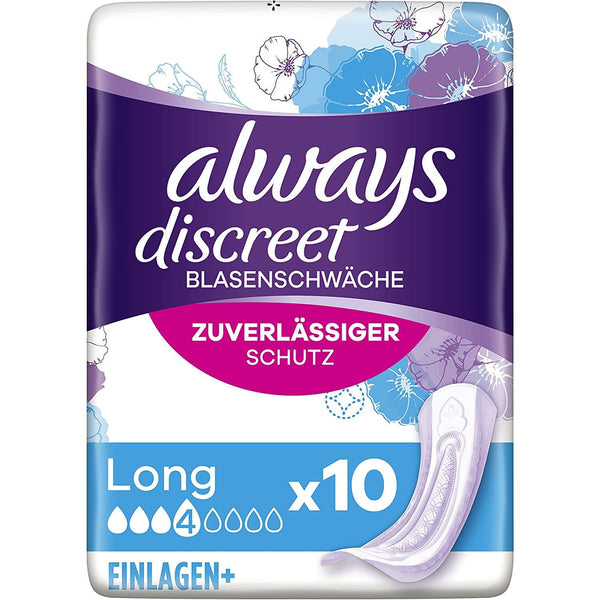 8er Inkontinenz-Einlagen discreet Always Packung plus long