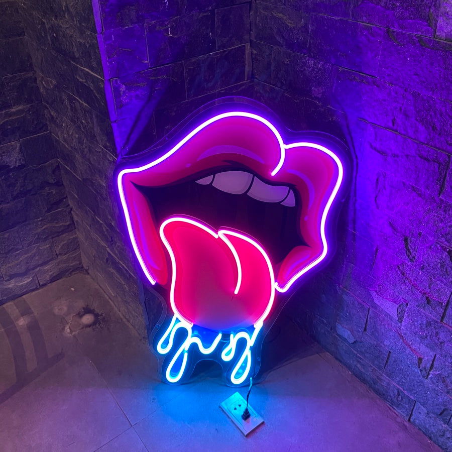 Lips Dripping Artwork LED Neon Sign