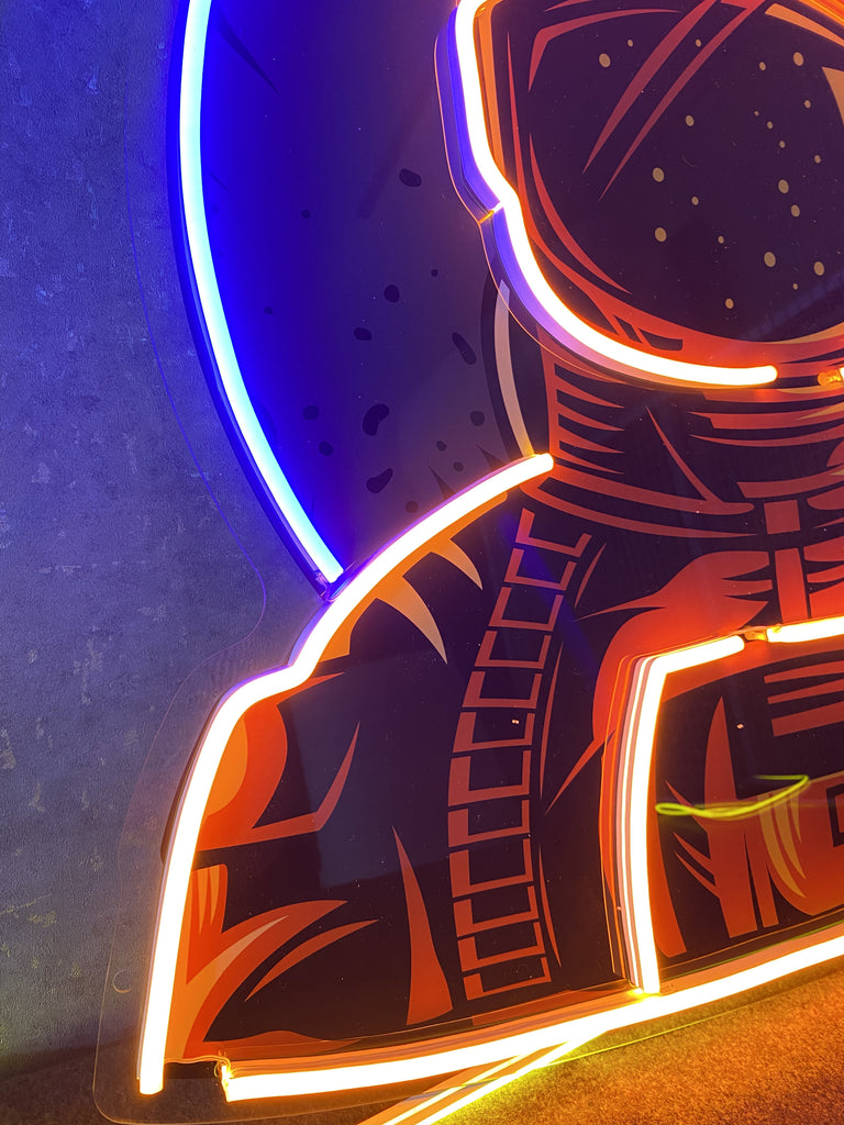 Astronaut Emblem Neon Artwork Led Neon Sign Light