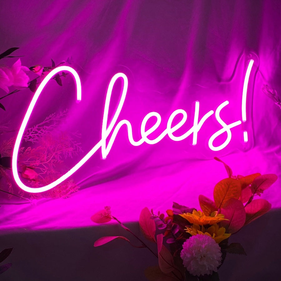 “Cheers” custom LED neon sign is perfect for decor