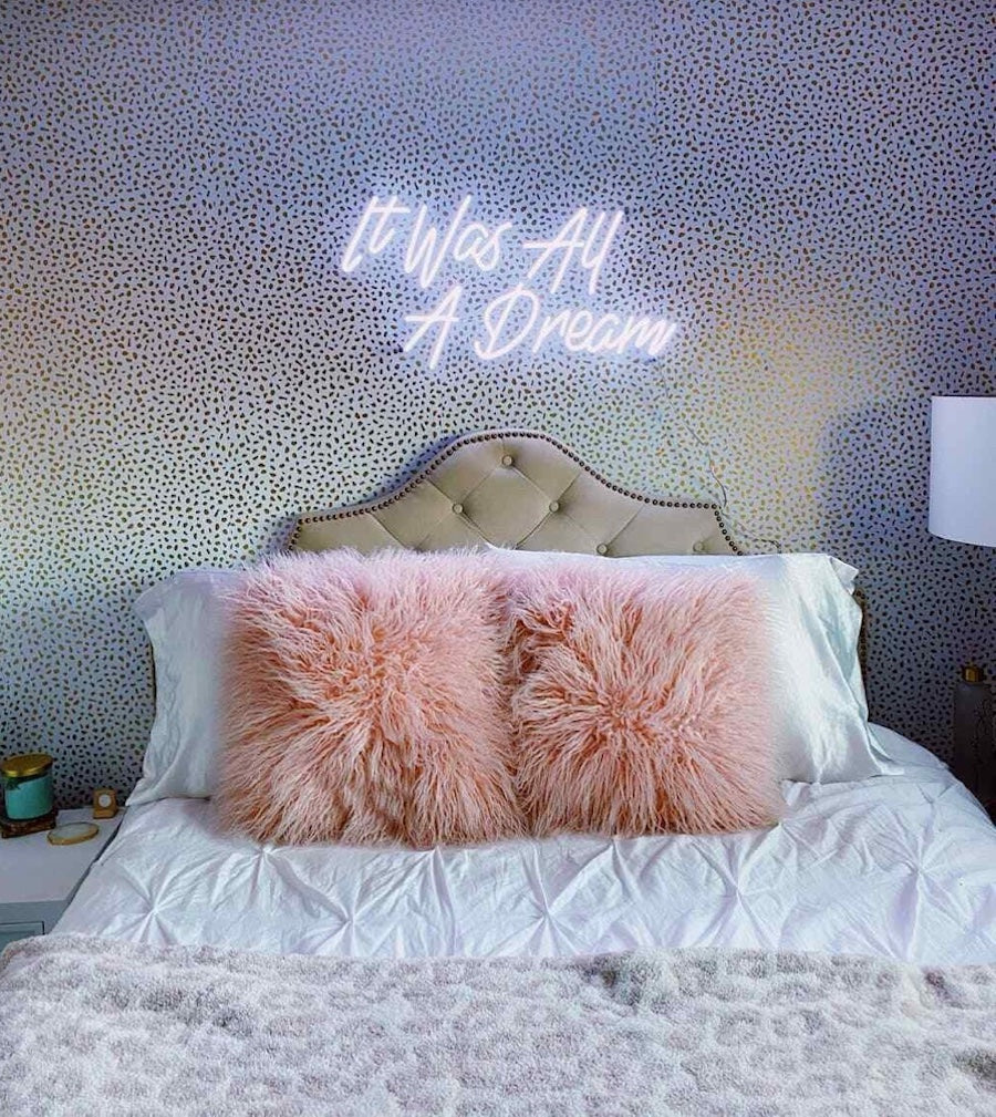 Neon lights above your bed