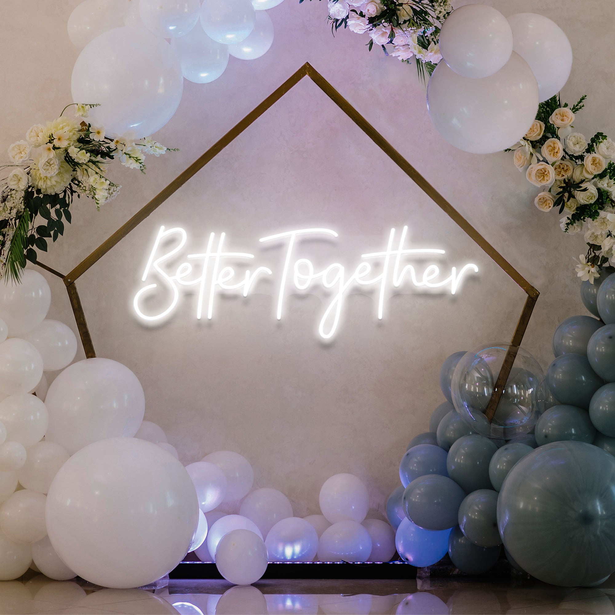 Better Together wedding neon sign