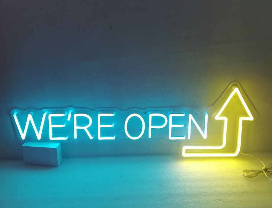 You can personalize the Open neon sign by adding detailed messages