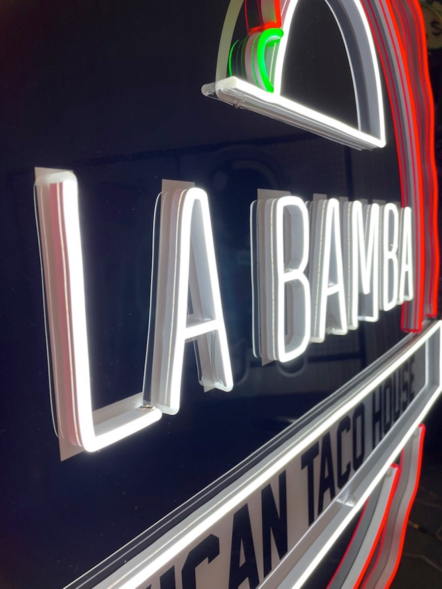 The Business neon sign can work well with other decorative pieces