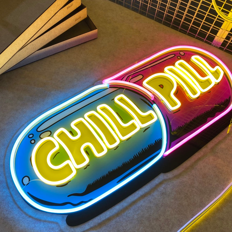 Chill Pill LED Neon Sign