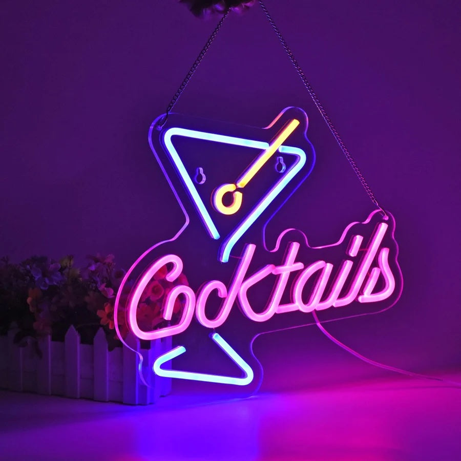 The lobby is a viable location for installing custom bar neon signs
