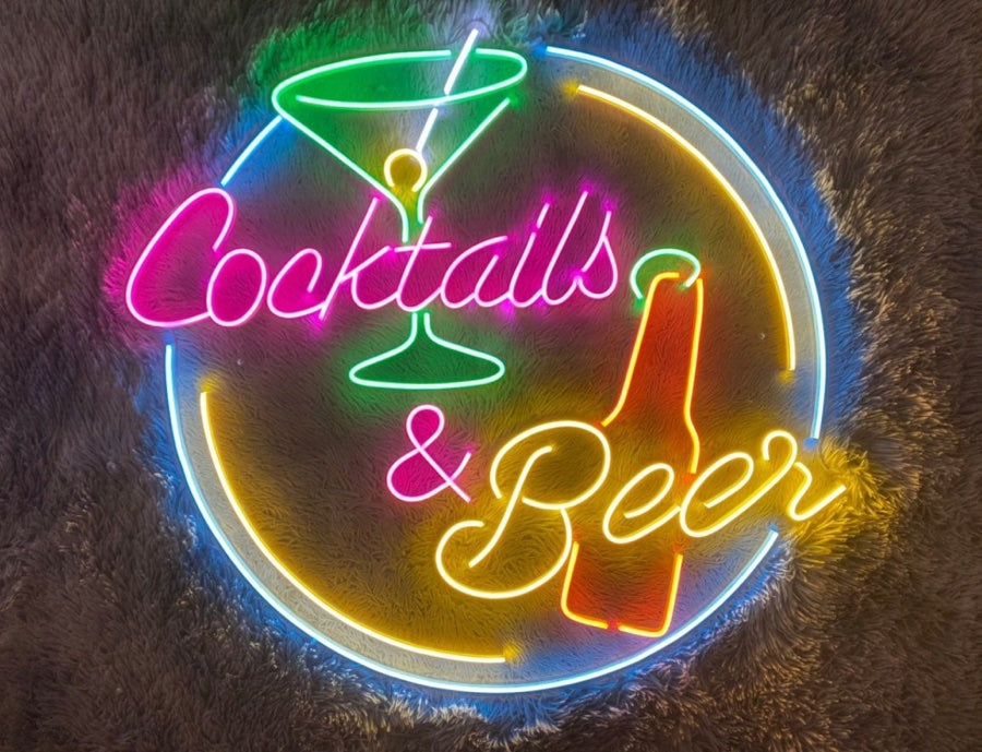 A great location for LED neon signs is the bar section