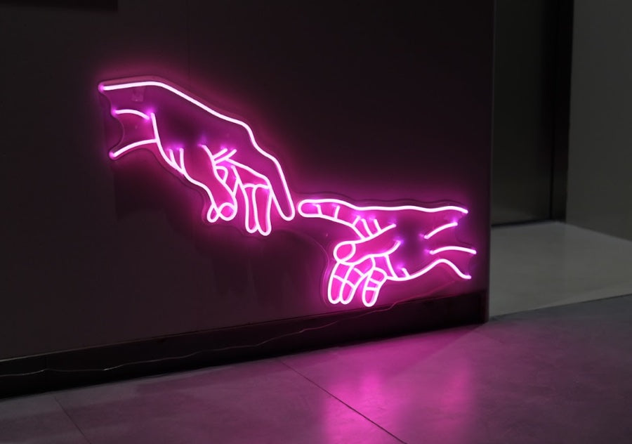 “Hand of God” custom LED neon sign with a beautiful appearance