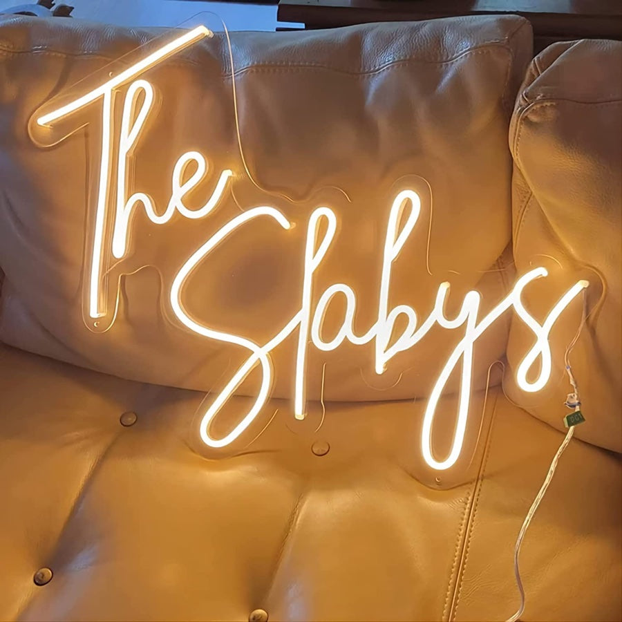 Custom name neon sign adds a unique touch to the special day