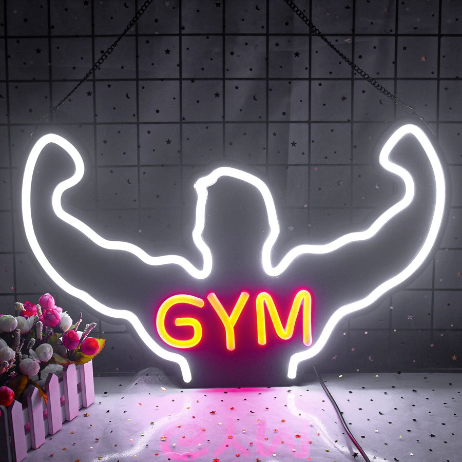 Colorful yet shiny Men's gym neon sign 