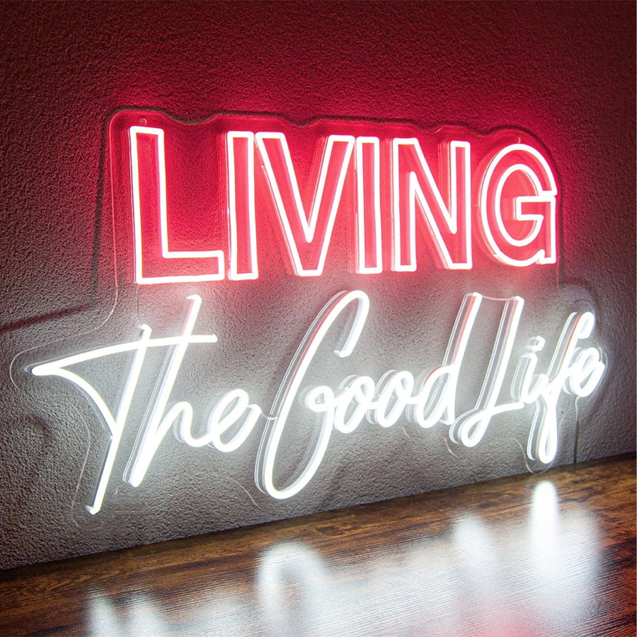 Living The Good Life Custom Gym Neon Signs 
