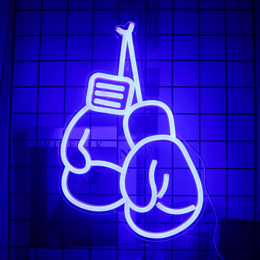 A cute design of boxing gloves neon gym sign 