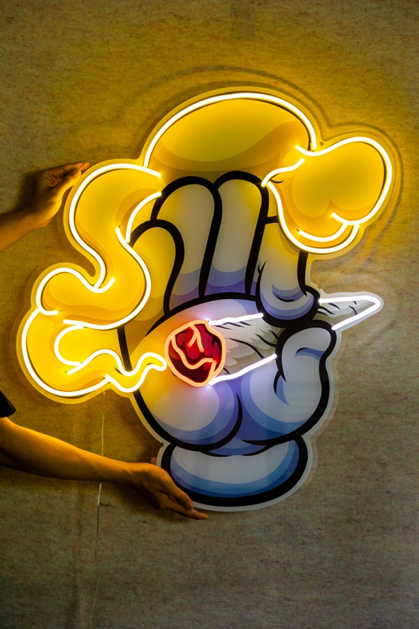 Hand Smoke LED Neon Sign