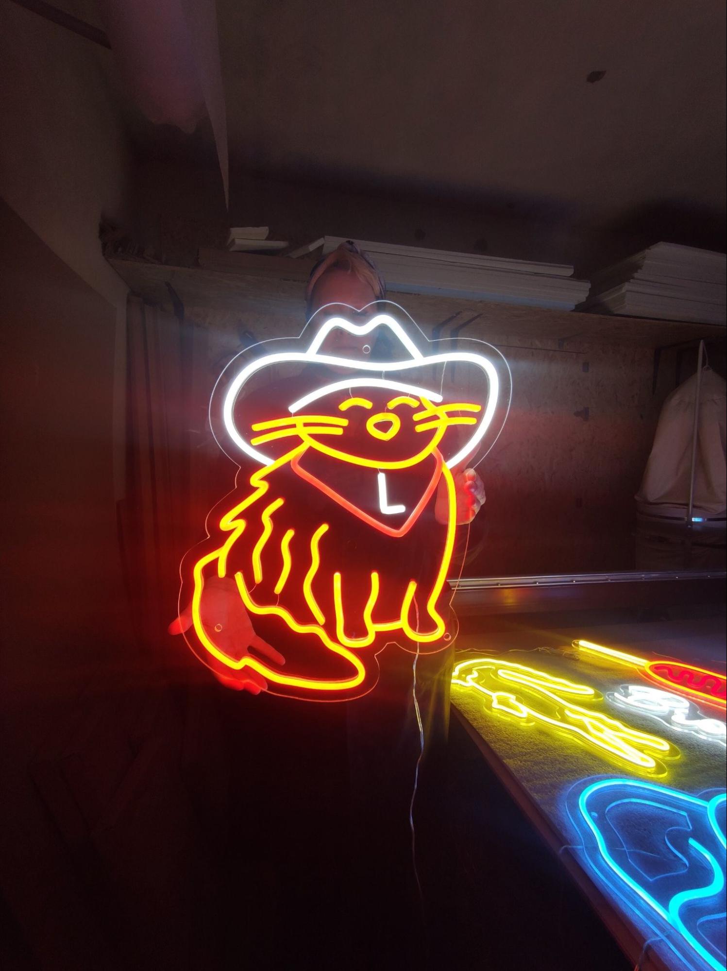 Neon LED signs can be personalized to reflect your dad's interests