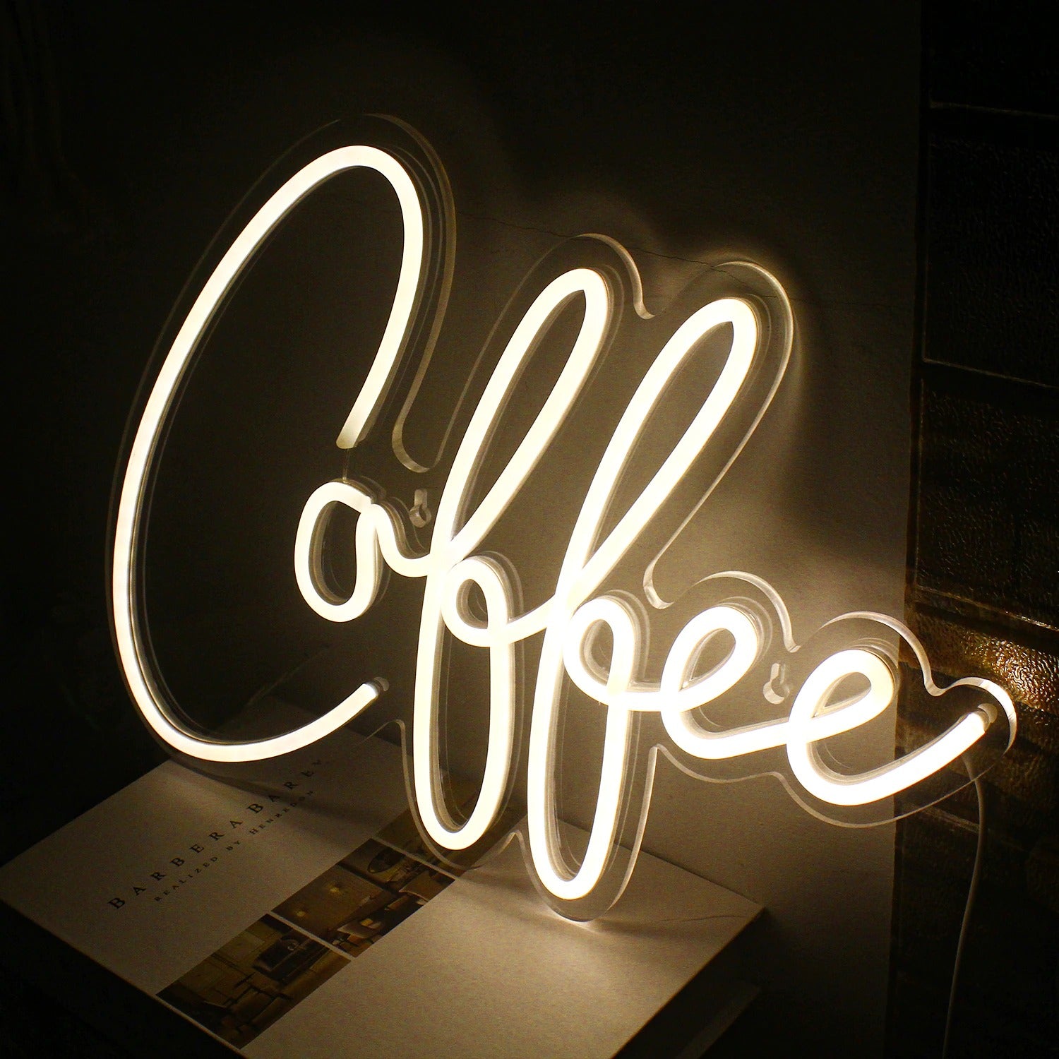 Coffee neon light can create a coffee brand image