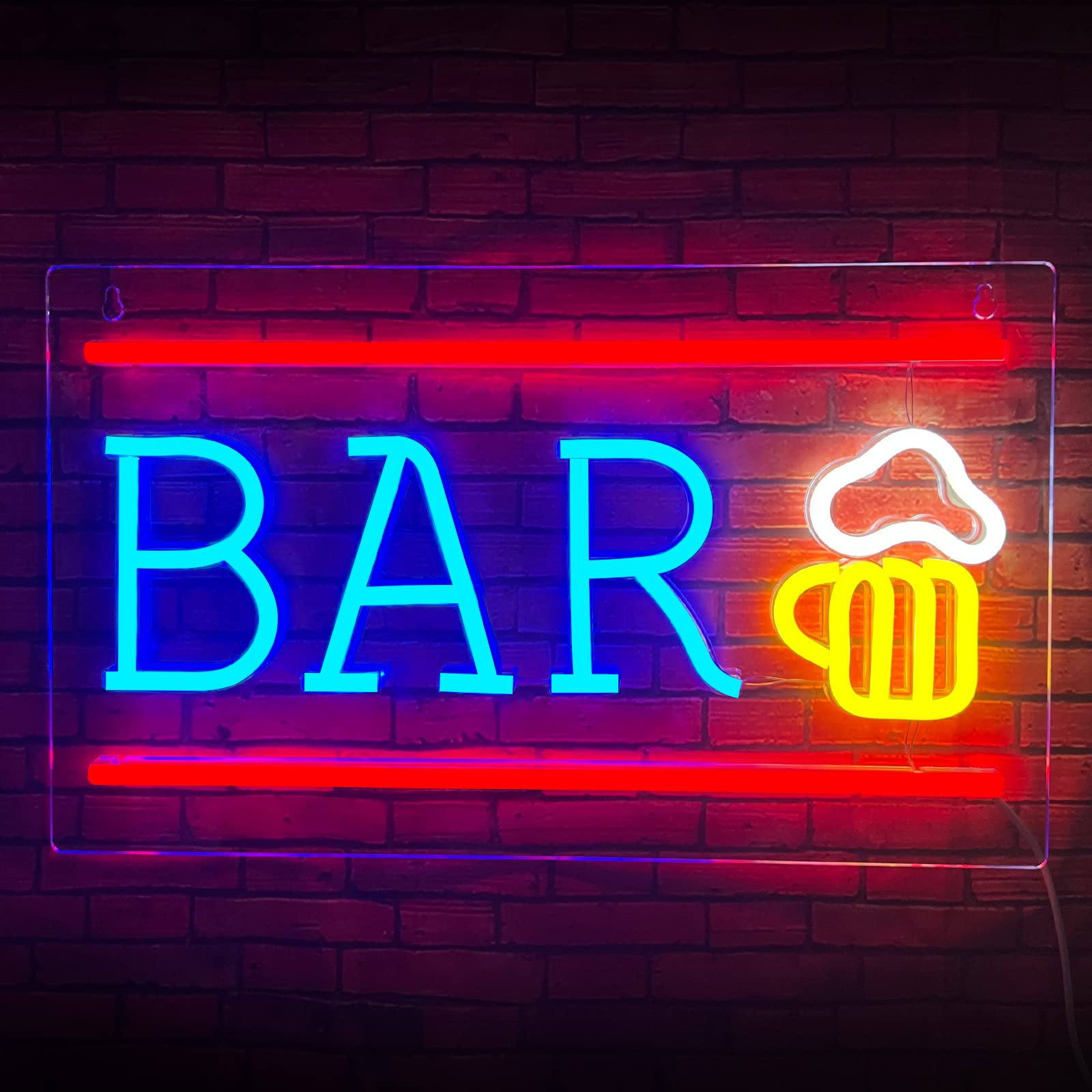 BAR & BEER neon sign using KIONA neon sign font