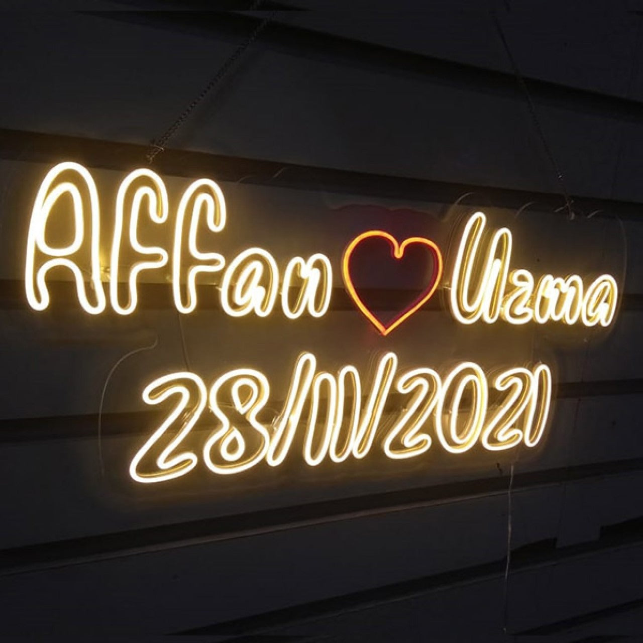 Custom name combine with date neon sign for special event