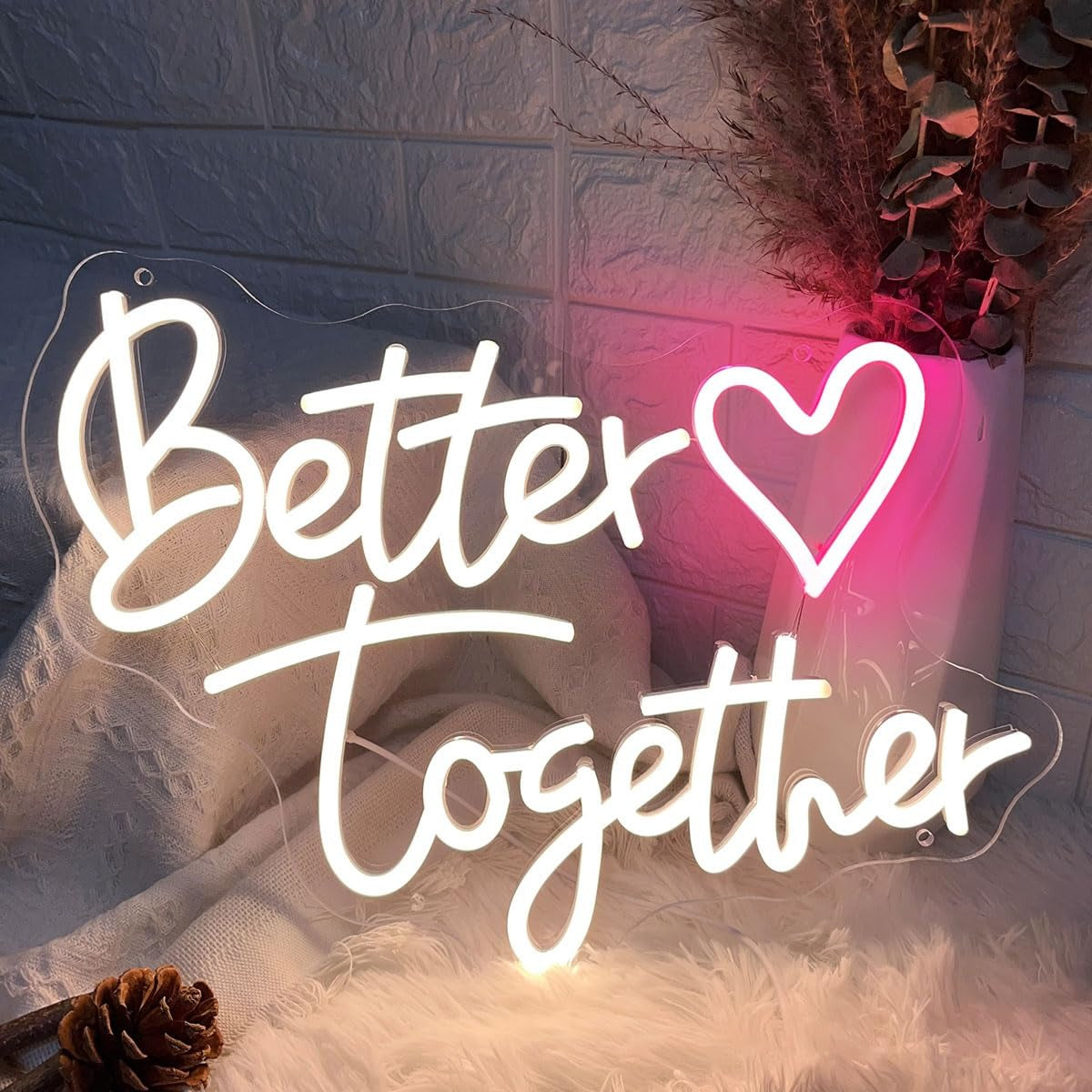 Neon sign "Better Together" for couple