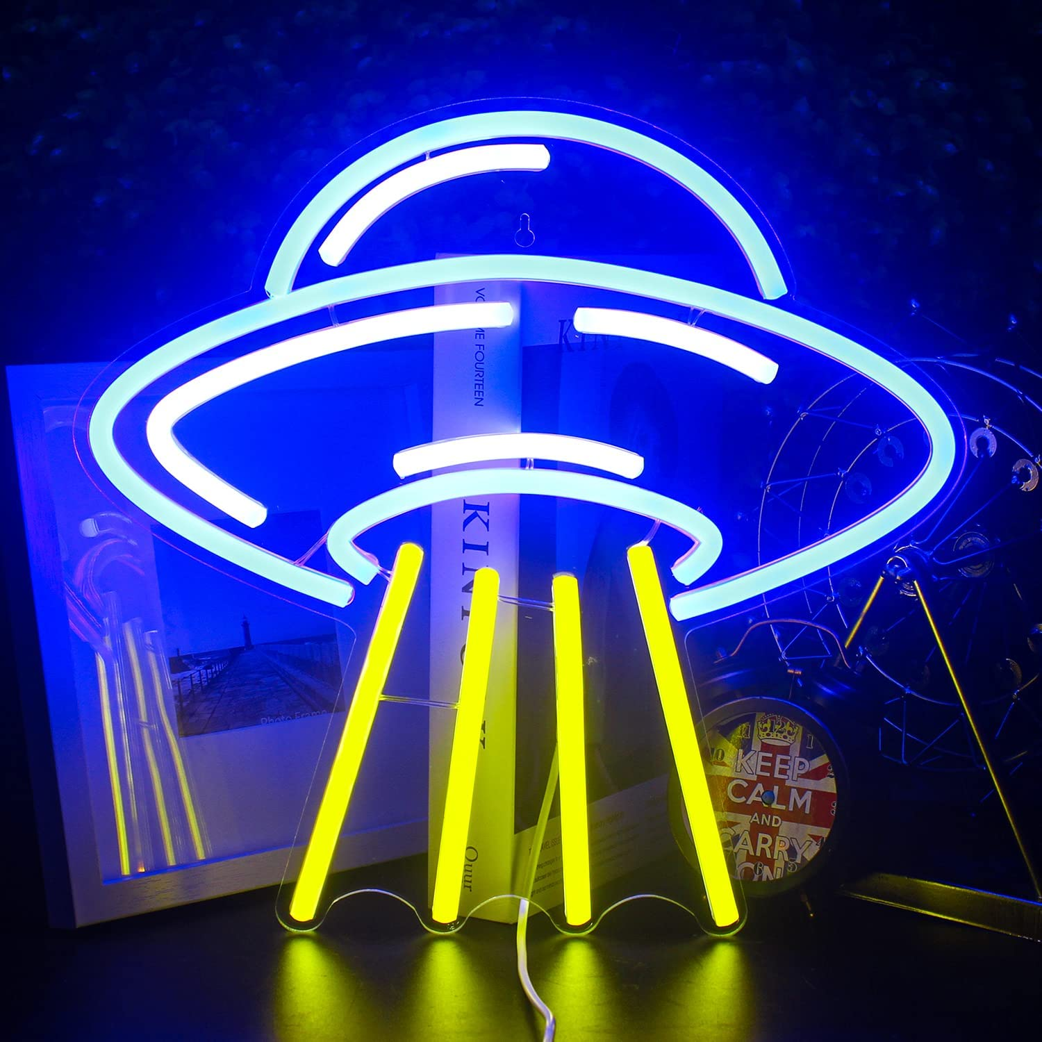 Custom Neon Sign With Spaceship Design For Your Room