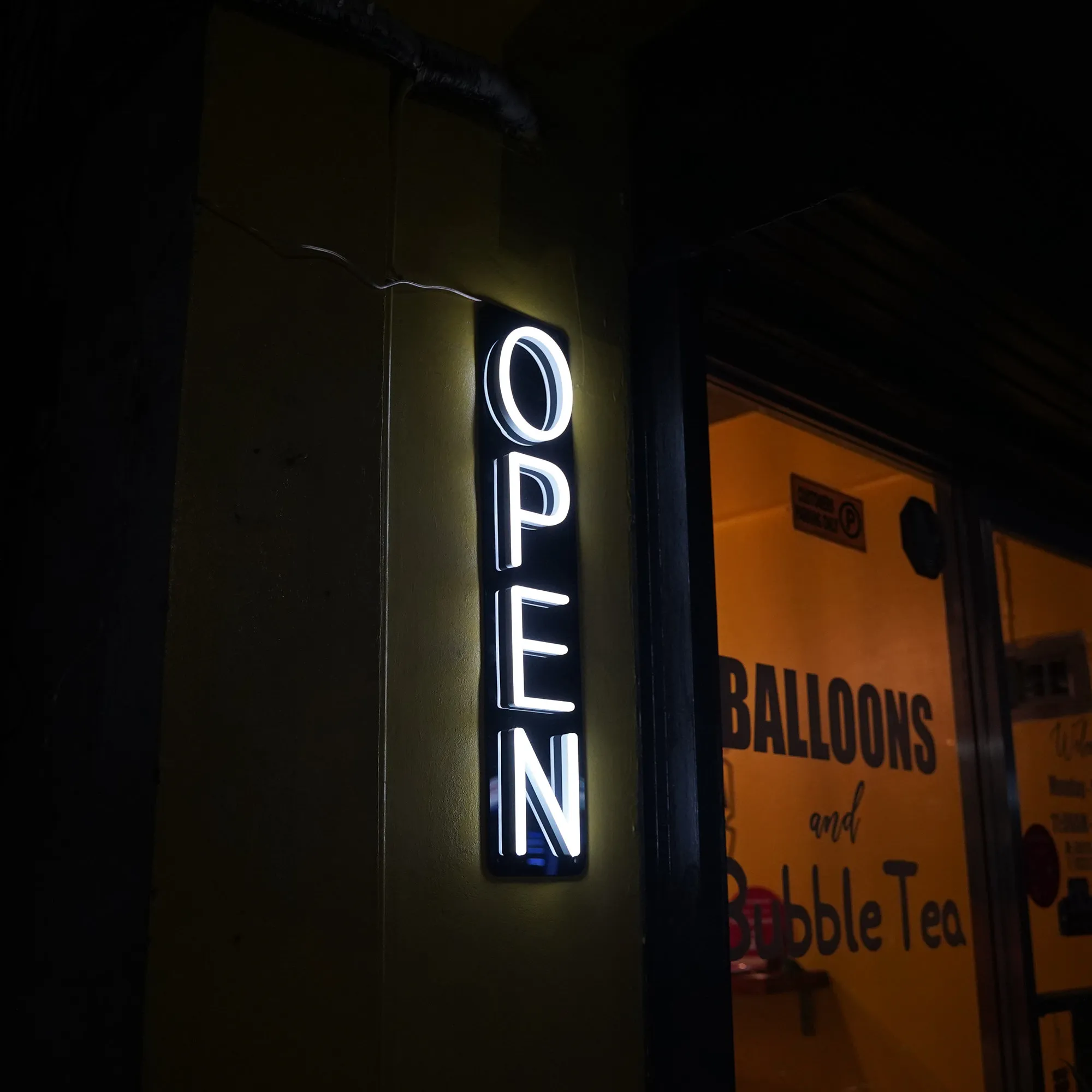 Outdoor OPEN neon sign 