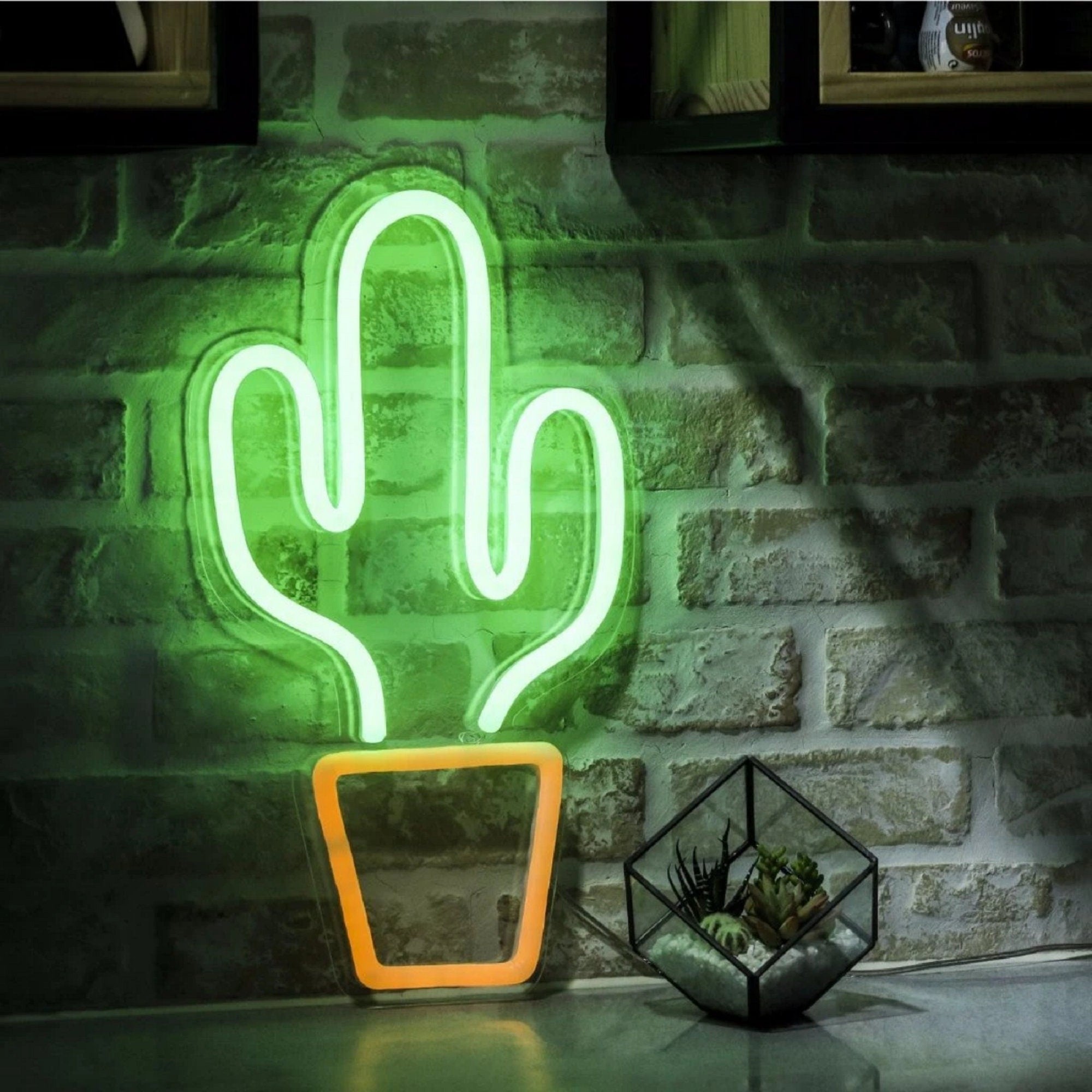 A customized cactus neon light