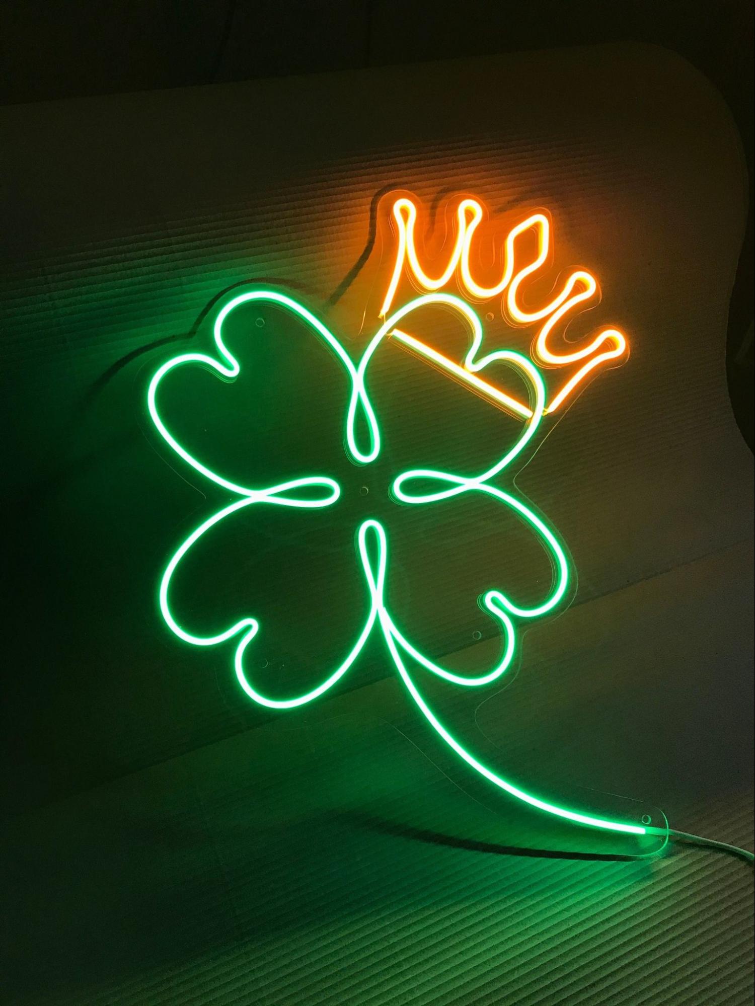 A LED green clover leaf neon sign can add a touch of festivity
