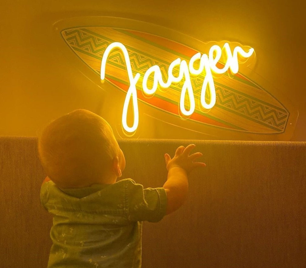 A customized neon sign with own name