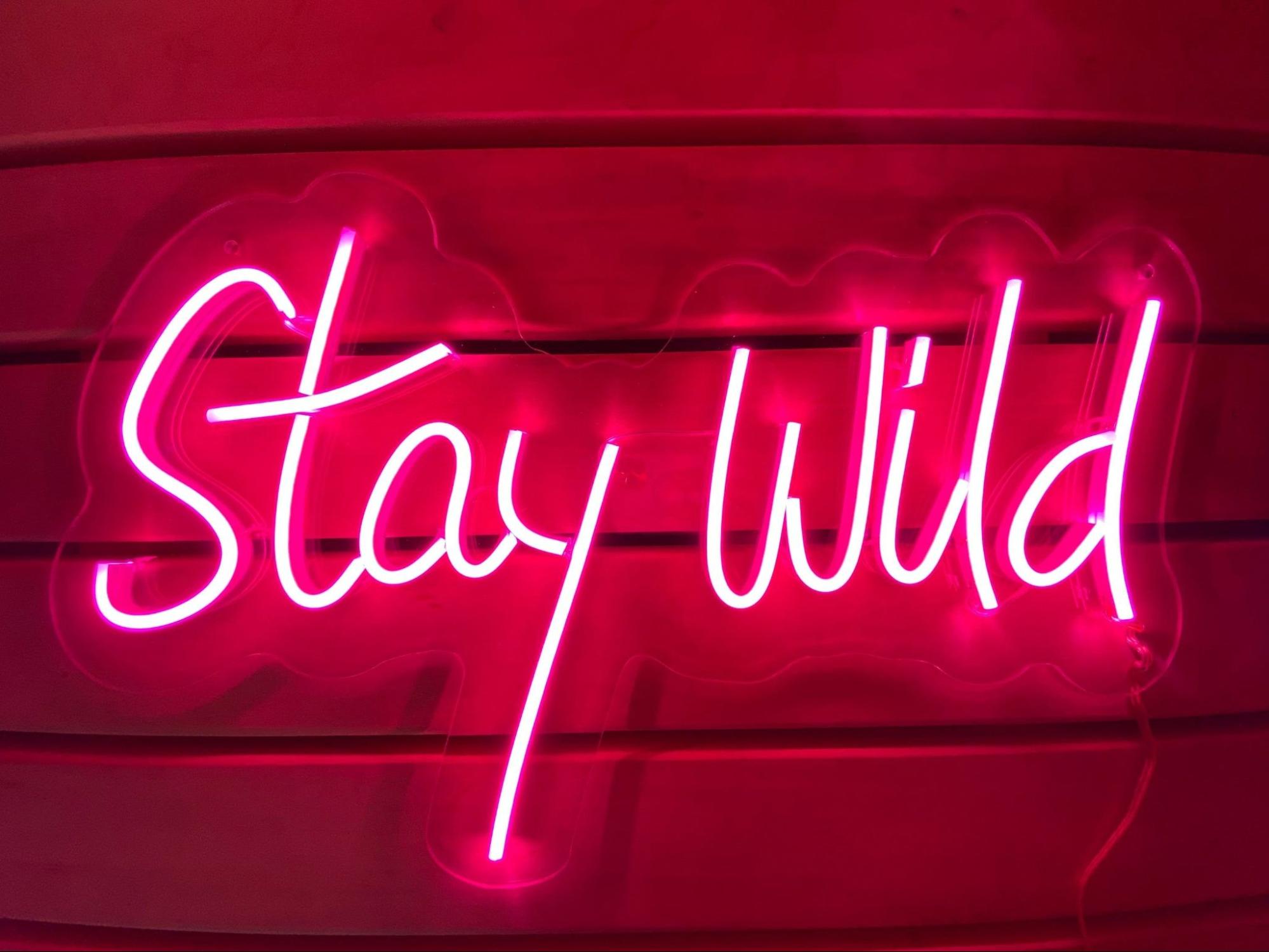 “Stay Wild” Neon Lights for Teenager’s Room